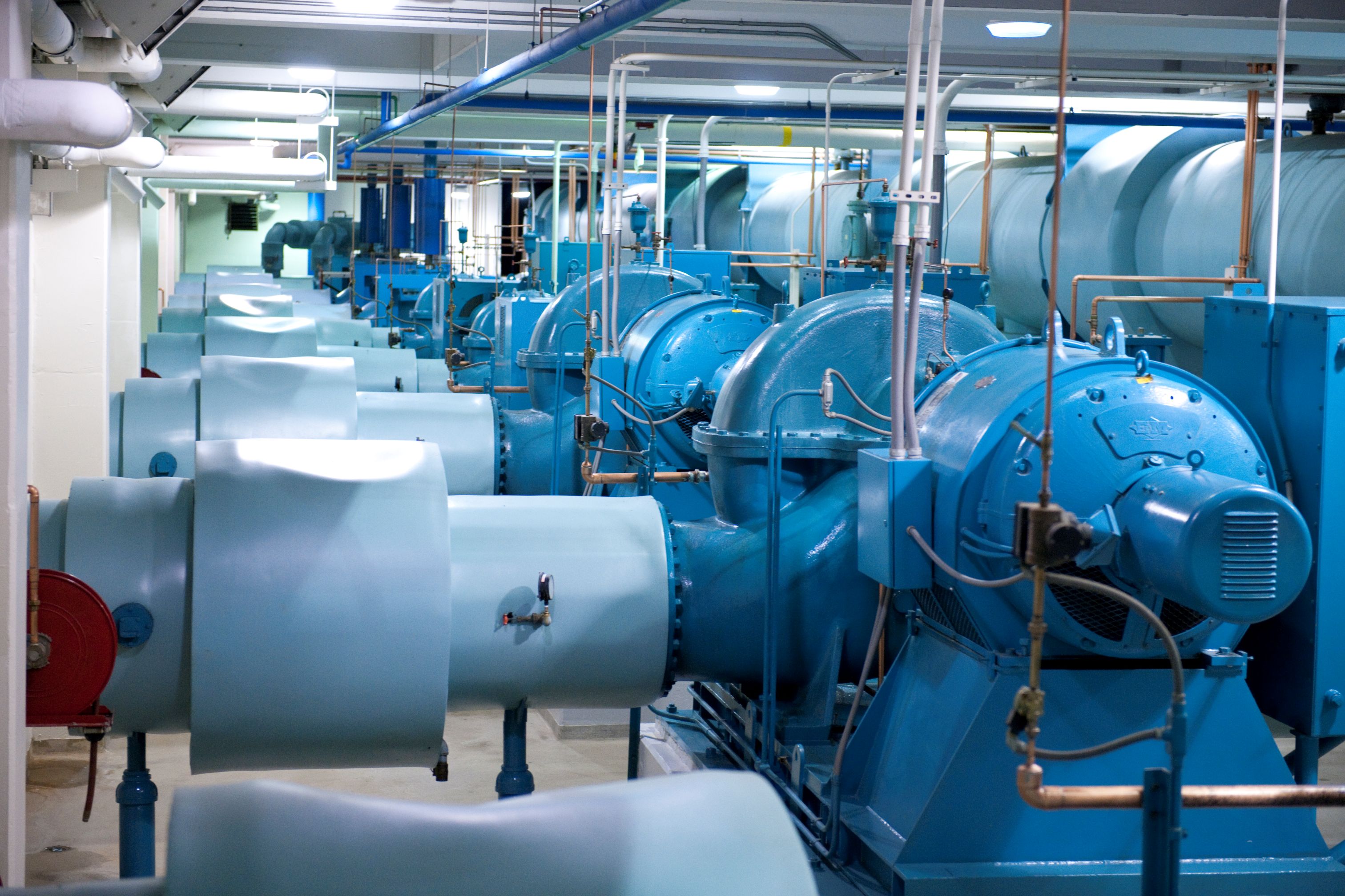 large pumps lined up